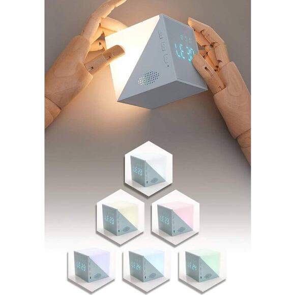 Rubik Cube Alarm Clock w/ Touch Night Light Portable Lamp Temperature Sensor - Picture 2 of 12